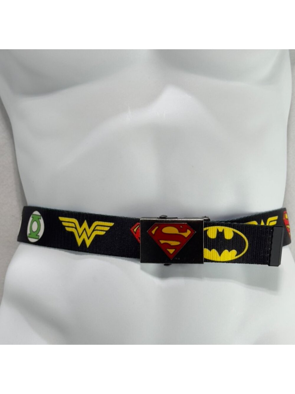 DC COMICS Superhero Logo Belt With Adjustable Strap & Metal Buckle